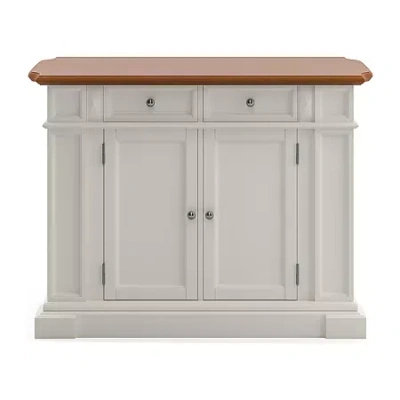 Home Styles Homestyles Americana Drop Leaf Wood-top Kitchen Island In White