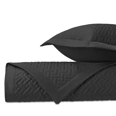 Home Treasures Basketweave Euro Quilted Sham, Pair In Black