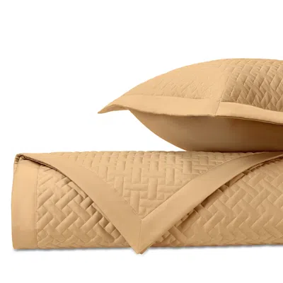 Home Treasures Basketweave Euro Quilted Sham, Pair In Gold