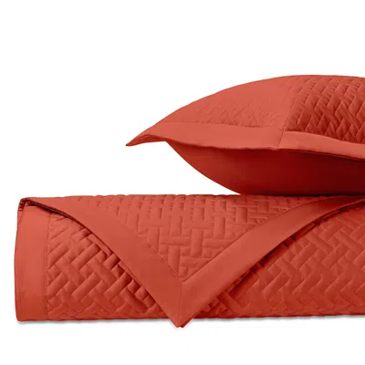 Home Treasures Basketweave Euro Quilted Sham, Pair In Lobster