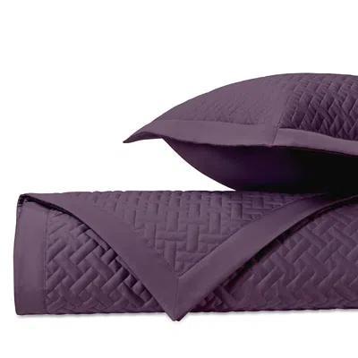 Home Treasures Basketweave Euro Quilted Sham, Pair In Purple