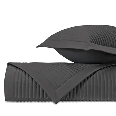 Home Treasures Channel Euro Quilted Sham Set In Grisaglia Gray