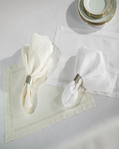 Home Treasures Doric Linen Placemats, Set Of 6 In Ivory