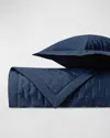 Home Treasures Fil Coupe Quilting Coverlet And Shams - King In Navy Blue