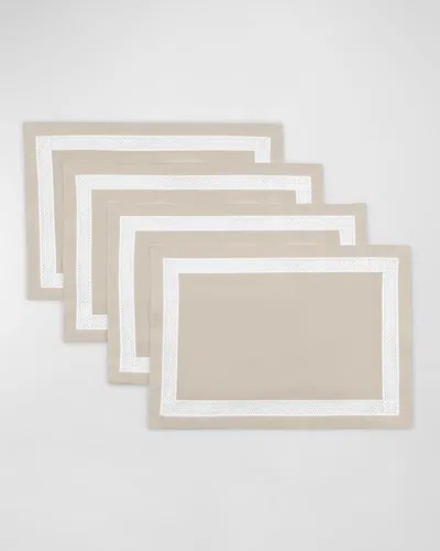 Home Treasures Riley Placemats, Set Of 6 In Light Natural/white