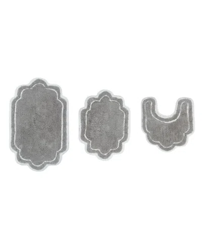 Home Weavers Allure Bathroom 3-pc. Bath Rug Set In Gray