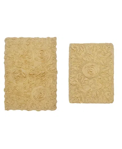 Home Weavers Bell Flower 2-pc. Bath Rug Set In Butter