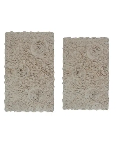 Home Weavers Bell Flower 2-pc. Bath Rug Set In Linen