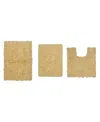 Home Weavers Bell Flower 3-pc. Bath Rug Set In Butter