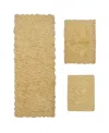 Home Weavers Bell Flower 3-pc. Bath Rug Set In Butter