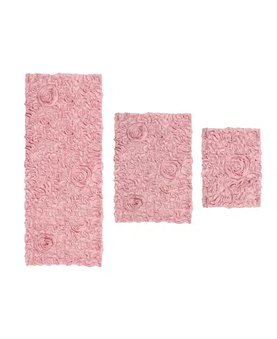 Home Weavers Bell Flower 3-pc. Bath Rug Set In Pink