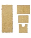 Home Weavers Bell Flower 4-pc. Bath Rug Set In Butter