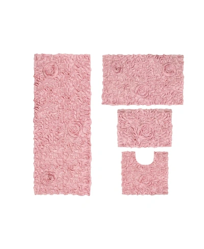 Home Weavers Bell Flower 4-pc. Bath Rug Set In Pink