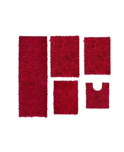 Home Weavers Bell Flower 5-pc. Bath Rug Set In Red