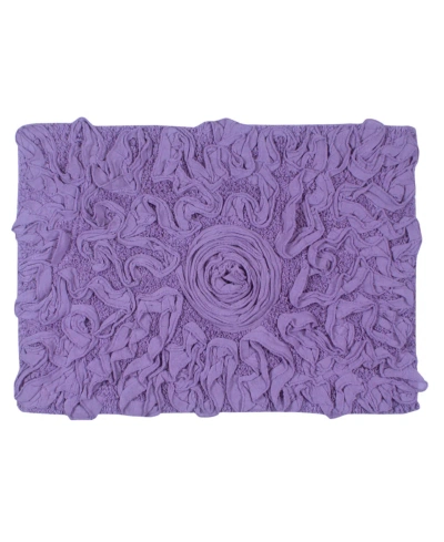 Home Weavers Bell Flower Bath Rug, 17" X 24" In Purple