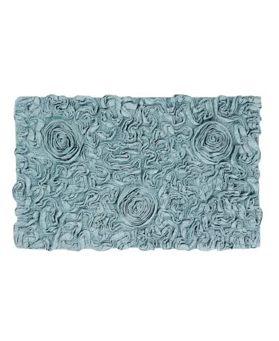 Home Weavers Bell Flower Bath Rug, 21" X 34" In Blue