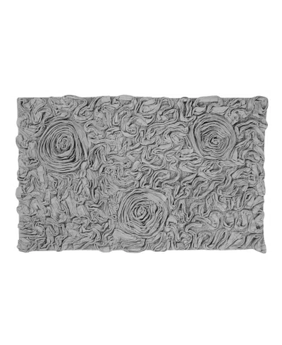 Home Weavers Bell Flower Bath Rug, 21" X 34" In Grey