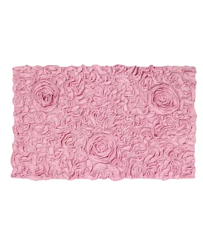 Home Weavers Bell Flower Bath Rug, 21" X 34" In Pink