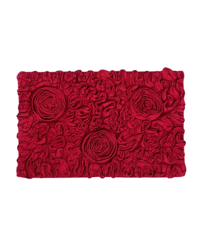 Home Weavers Bell Flower Bath Rug, 21" X 34" In Red