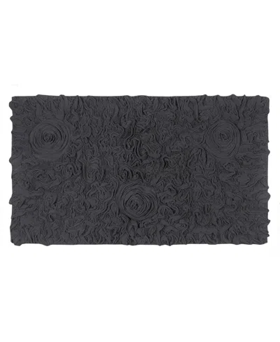 Home Weavers Bell Flower Bath Rug, 24" X 40" In Gray