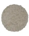 Home Weavers Bell Flower Bath Rug, 30" Round In Linen
