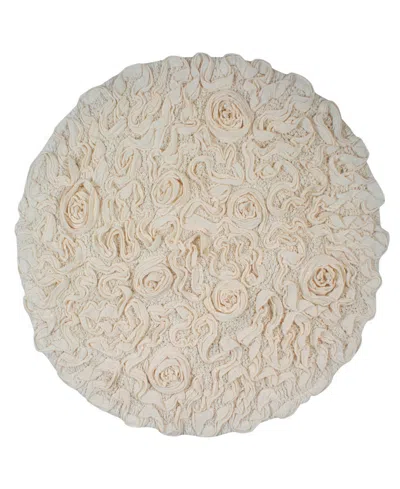 Home Weavers Bell Flower Bath Rug, 30" Round In Natural
