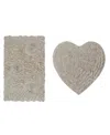 Home Weavers Bell Flower Heart 2-pc. Bath Rug Set In Linen