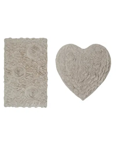 Home Weavers Bell Flower Heart 2-pc. Bath Rug Set In Linen