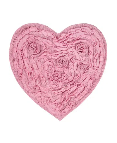 Home Weavers Bell Flower Heart Bath Rug, 25" X 25" In Pink