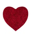 Home Weavers Bell Flower Heart Bath Rug, 25" X 25" In Red
