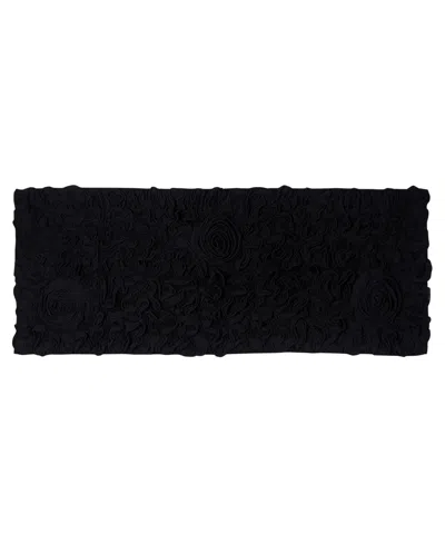 Home Weavers Bell Flower Runner Bath Rug, 21" X 54" In Black