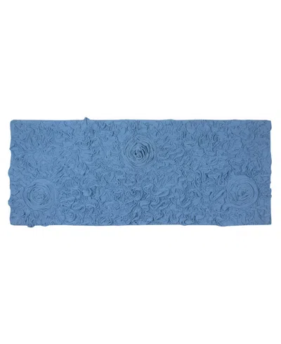 Home Weavers Bell Flower Runner Bath Rug, 21" X 54" In Blue
