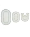 Home Weavers Hampton Crochet Reversible Bathmat Rugs 3 Piece Set In Ivory