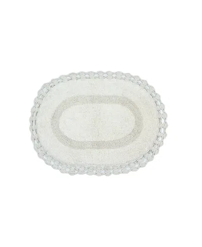 Home Weavers Hampton Crochet Reversible Bath Rug, 17" X 24" In Ivory