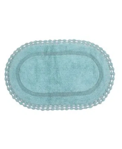Home Weavers Hampton Crochet Reversible Bath Rugs In Aqua