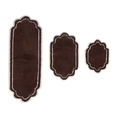 Home Weavers Inc Allure 3-pc. Quick Dry Bath Rug Set In Brown