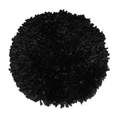 Home Weavers Inc Bella Premium Jersey Shaggy Bath Rug In Black