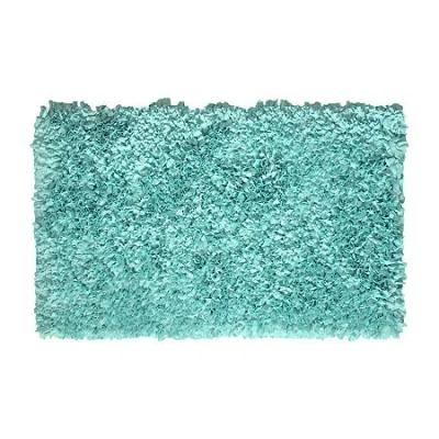 Home Weavers Inc Bella Premium Jersey Shaggy Bath Rug In Blue