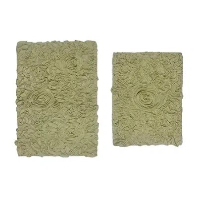 Home Weavers Inc Bellflower 2-pc. Quick Dry Bath Rug Set In Green