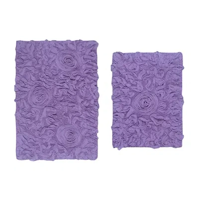 Home Weavers Inc Bellflower 2-pc. Quick Dry Bath Rug Set In Purple