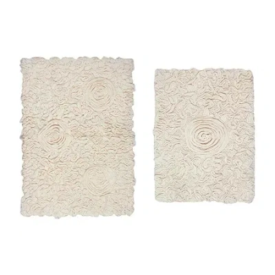 Home Weavers Inc Bellflower 2-pc. Quick Dry Bath Rug Set In White