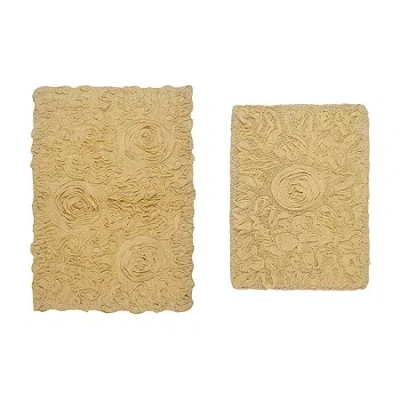 Home Weavers Inc Bellflower 2-pc. Quick Dry Bath Rug Set In Yellow