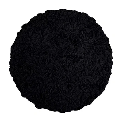 Home Weavers Inc Bellflower 22 Inch Round Bath Rug In Black