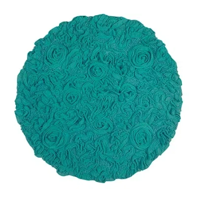 Home Weavers Inc Bellflower 22 Inch Round Bath Rug In Blue