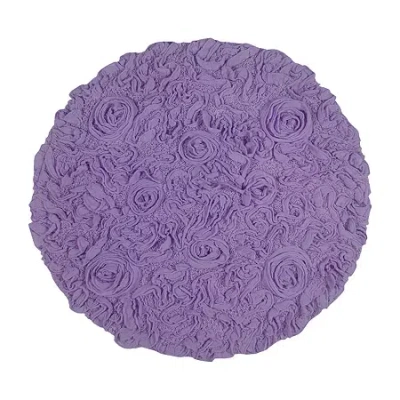 Home Weavers Inc Bellflower 22 Inch Round Bath Rug In Purple