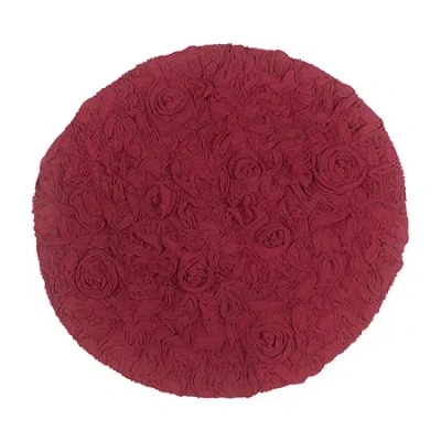 Home Weavers Inc Bellflower 22 Inch Round Bath Rug In Red
