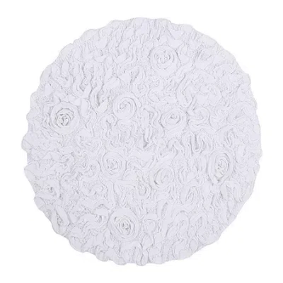 Home Weavers Inc Bellflower 22 Inch Round Bath Rug In White