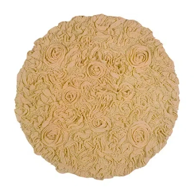 Home Weavers Inc Bellflower 22 Inch Round Bath Rug In Yellow