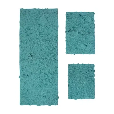 Home Weavers Inc Bellflower 3-pc. Quick Dry Bath Rug Set In Blue