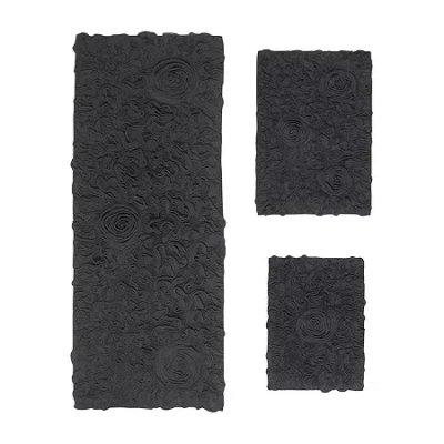 Home Weavers Inc Bellflower 3-pc. Quick Dry Bath Rug Set In Gray